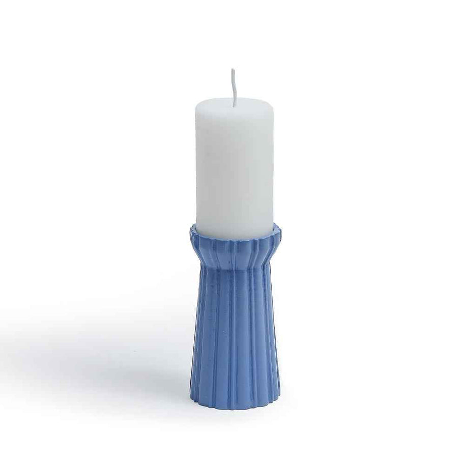 Qutub  Azure Blue Candle Stand - M