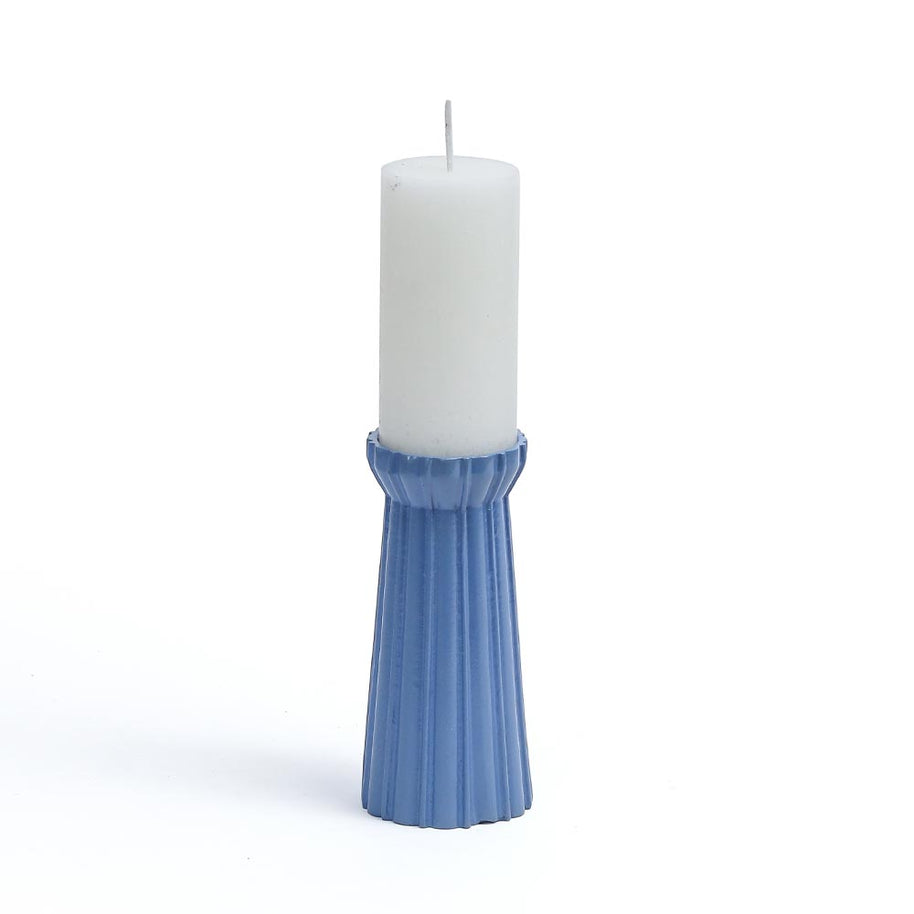 Qutub  Azure Blue Candle Stand - L - I MEAN DESIGN