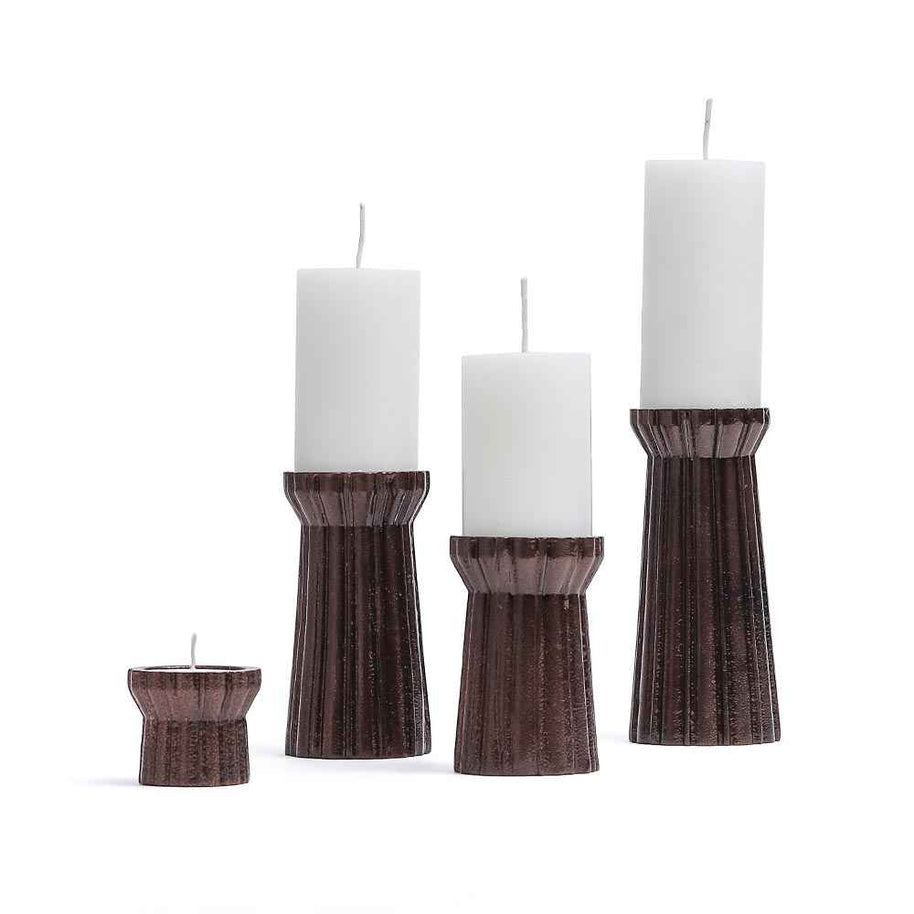 Qutub Copper Candle Stand - L