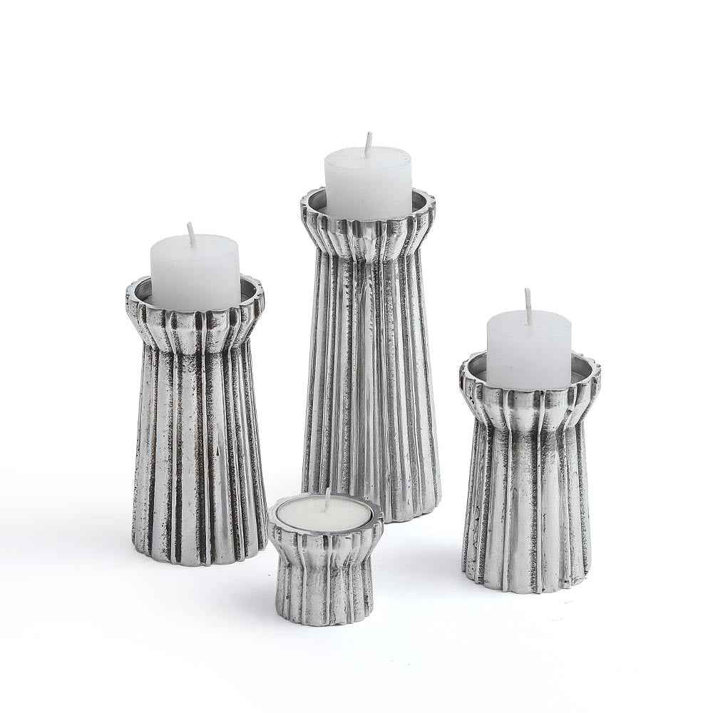 Qutub Silver Candle Stand - S