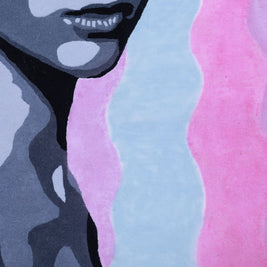 Theia Black & White NZ Wool bamboo silk 4x6 feet Rectangle Rug - I MEAN DESIGN