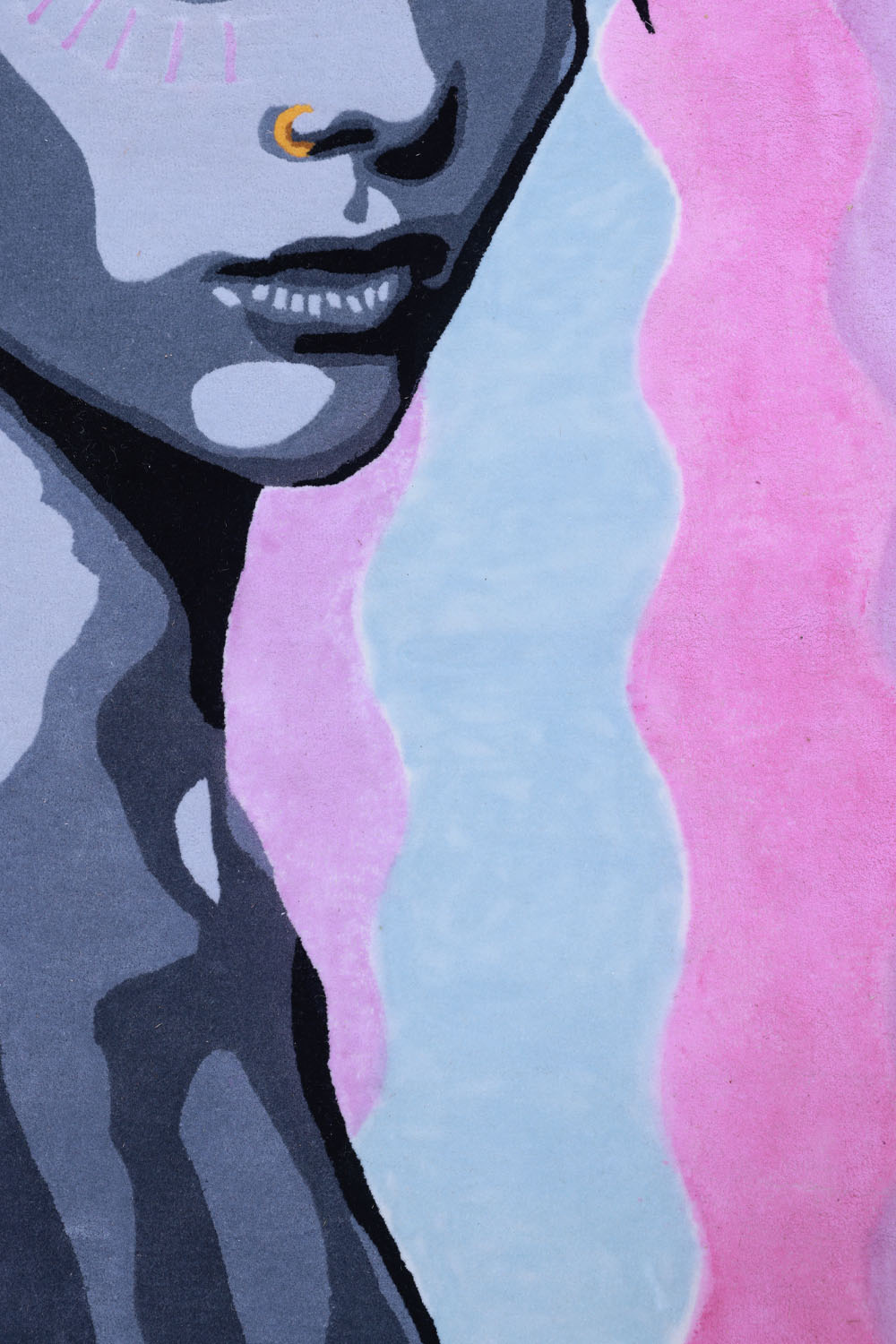 Theia Black & White NZ Wool bamboo silk 4x6 feet Rectangle Rug - I MEAN DESIGN