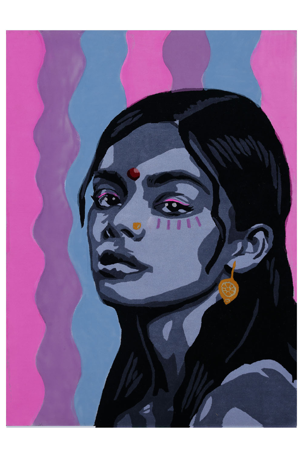 Arinna Black & White NZ Wool bamboo silk 4x6 feet Rectangle Rug