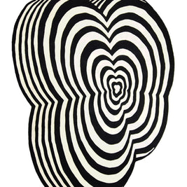 Ripple Black & White NZ Wool 6x8 feet Irregular Rug - I MEAN DESIGN