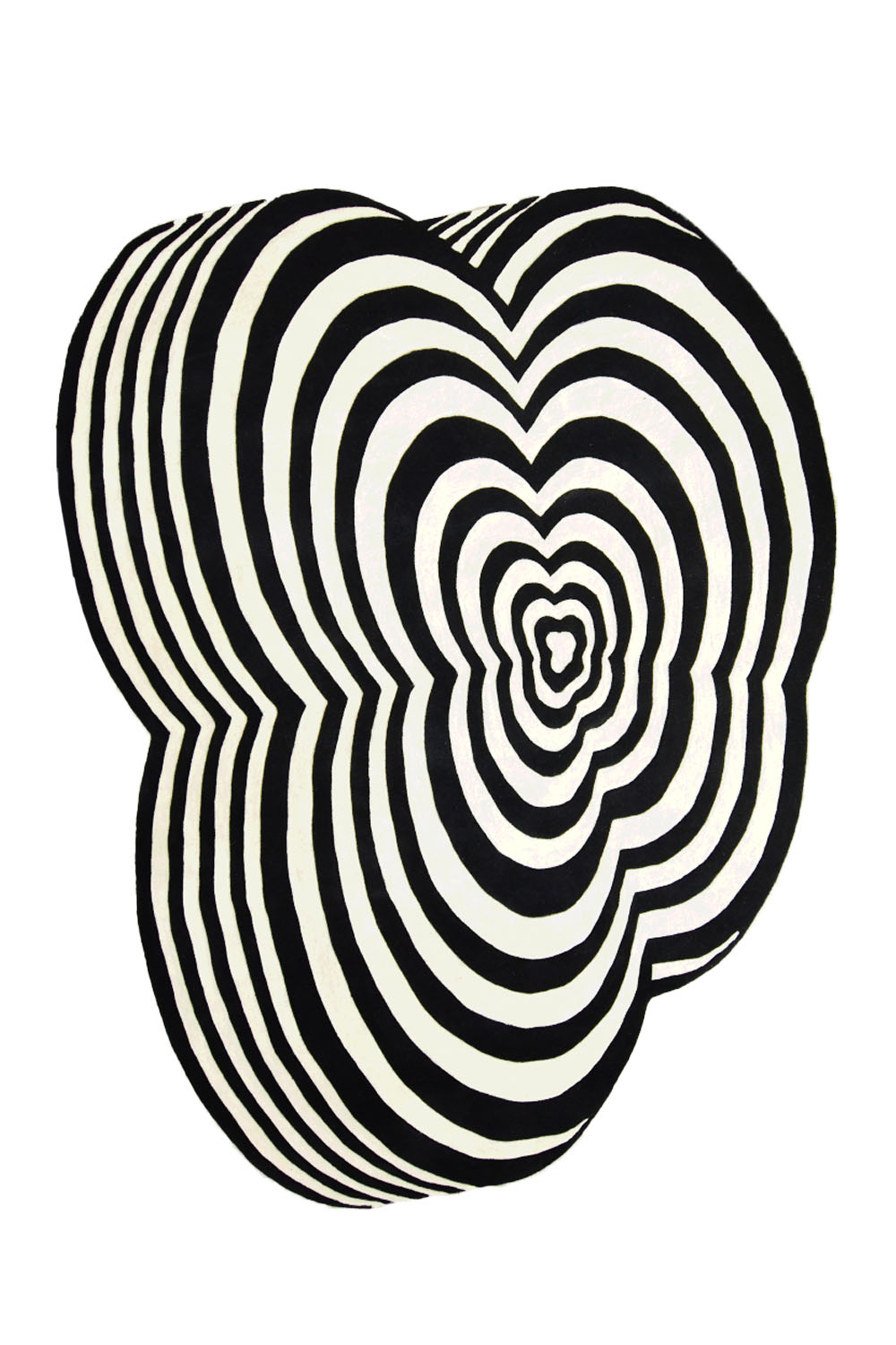 Ripple Black & White NZ Wool 6x8 feet Irregular Rug - I MEAN DESIGN