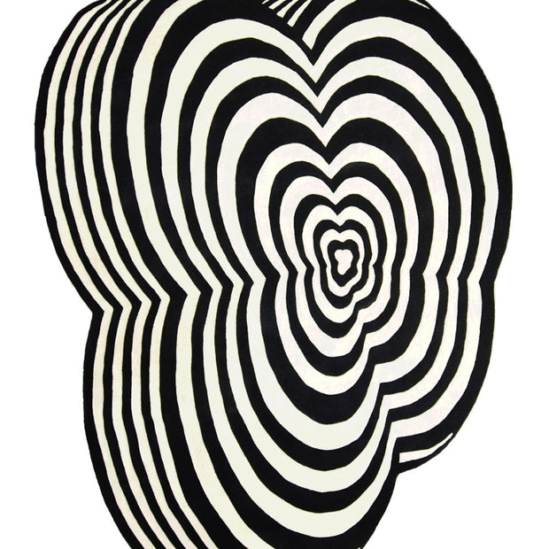 Ripple Black & White NZ Wool 6x8 feet Irregular Rug - I MEAN DESIGN