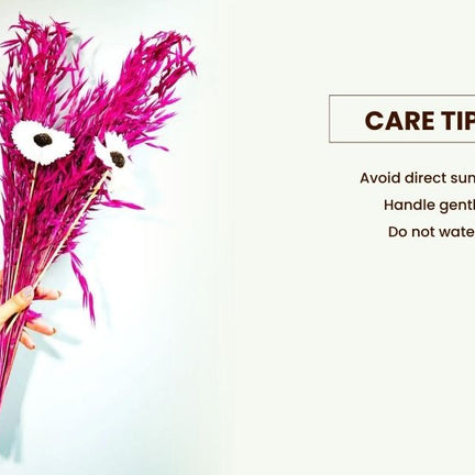 Pink Oats Sunflower Bunch – Premium Dried Flower Arrangement - https://artecasa.in/