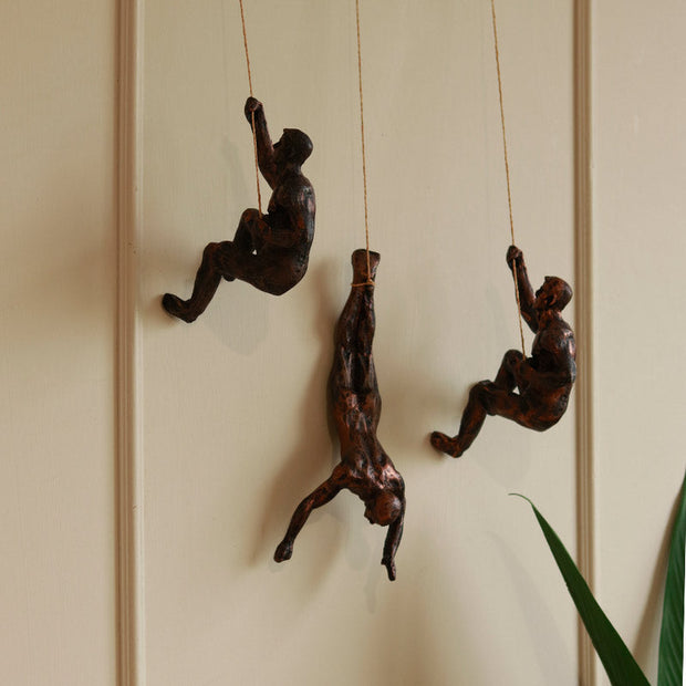 The Climbing crew Wall Hanging (Set of 3)-copper - https://artecasa.in/