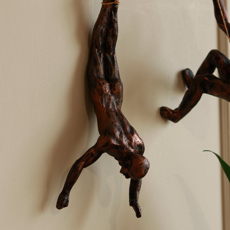 The Climbing crew Wall Hanging (Set of 3)-copper - https://artecasa.in/