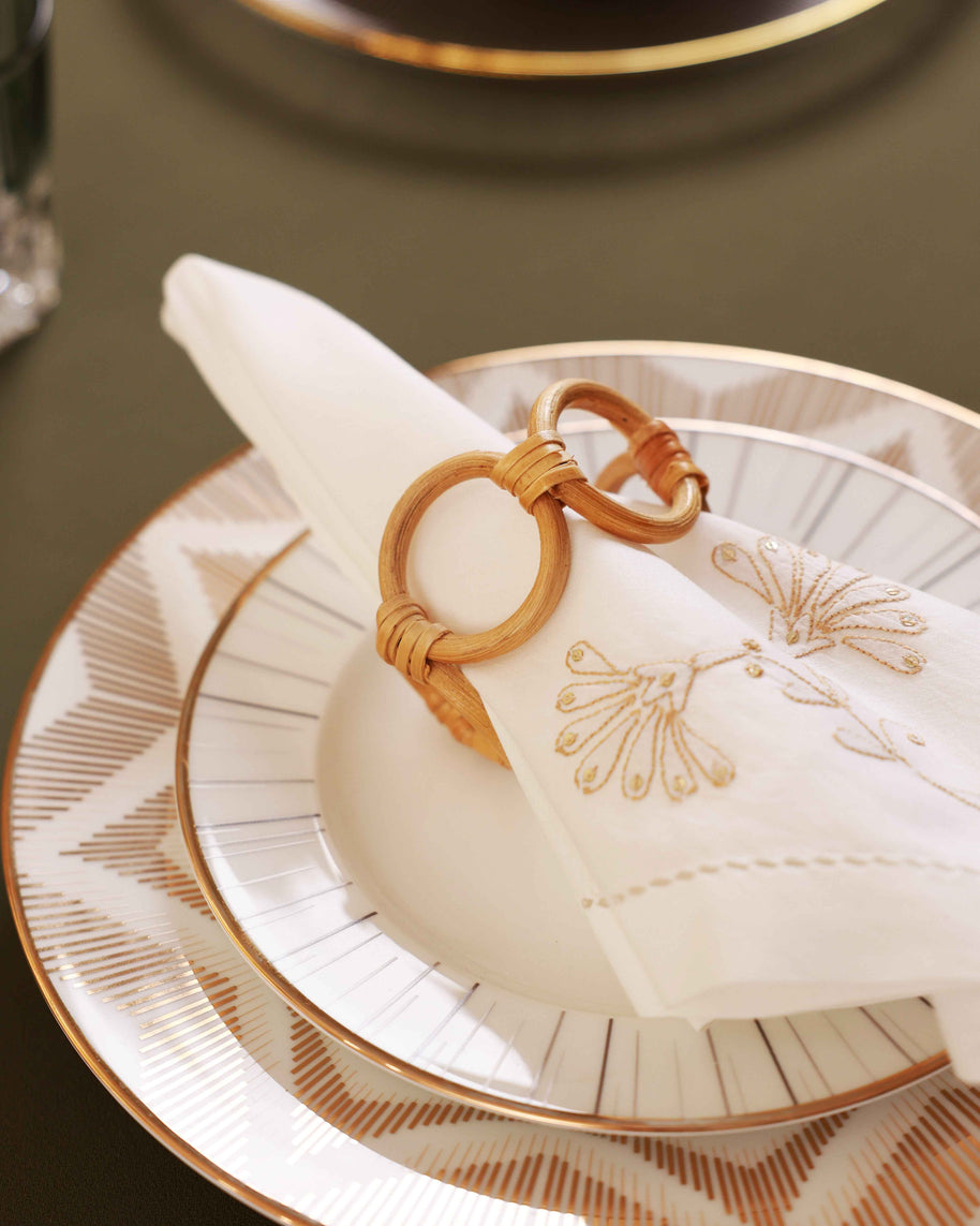 Rattan Napkin Ring Set of 4