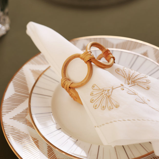 Rattan Napkin Ring Set of 4