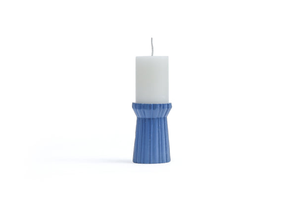 Qutub  azure blue candle stand - S