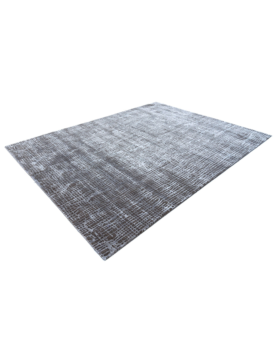 M A R C O luxury handmade rug by Cherom in bamboo silk and wool, contemporary design.