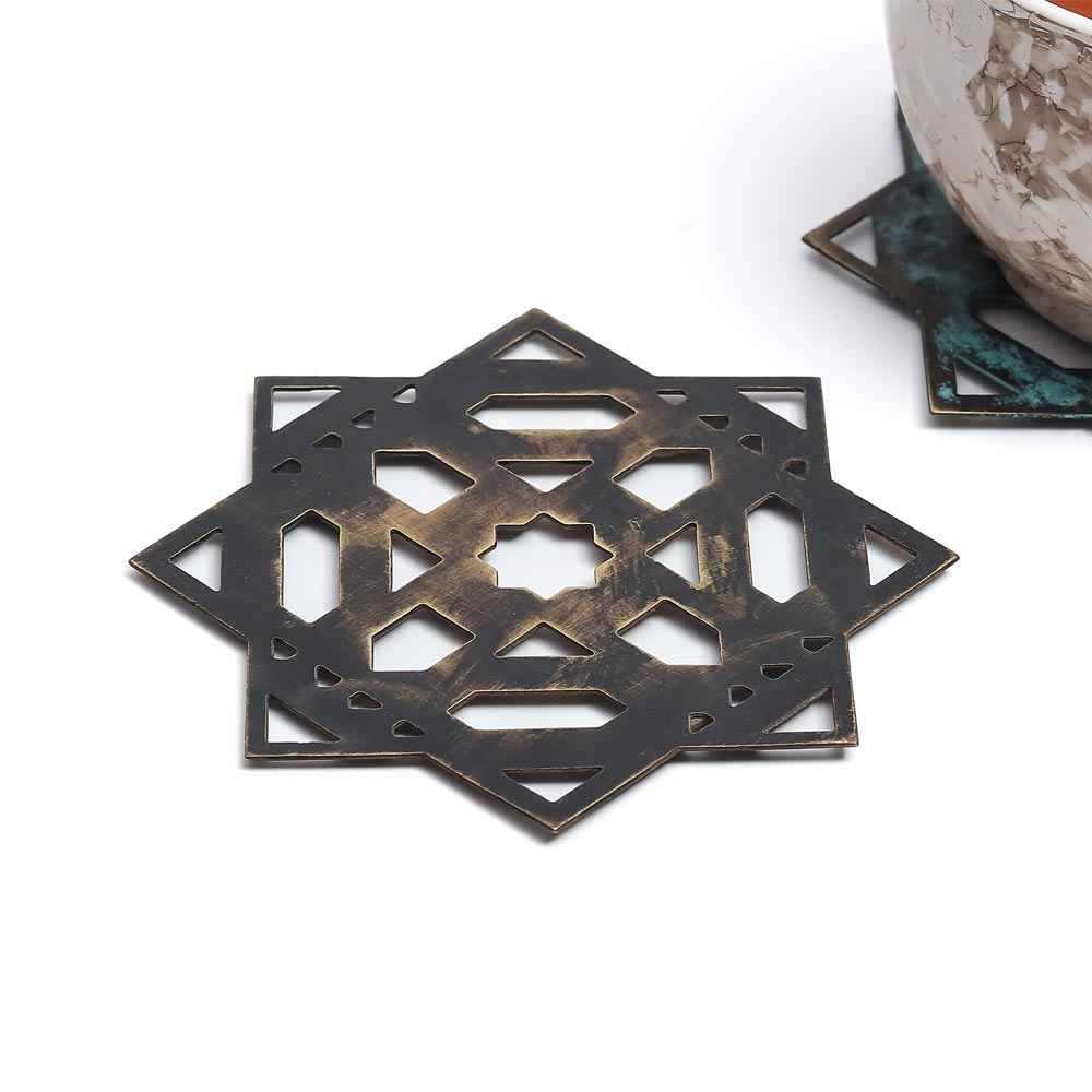 Mantra Coasters - brown verdigris set of 2