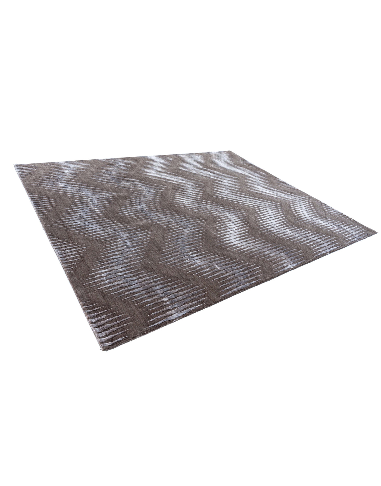 B E R N I N I luxury handmade rug by Cherom, New Zealand wool, modern design in neutral tones.