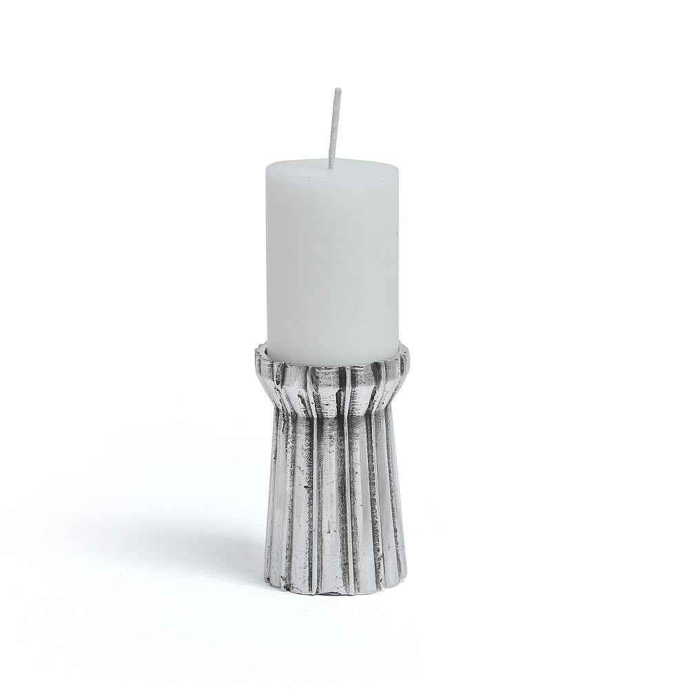 Qutub Silver Candle Stand - S