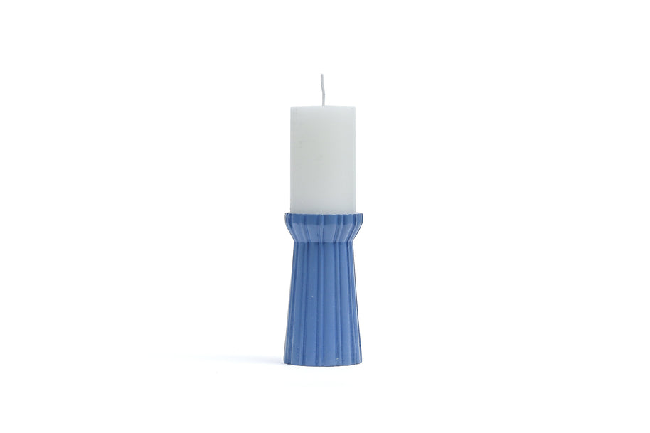 Qutub  Azure Blue Candle Stand - M - I MEAN DESIGN