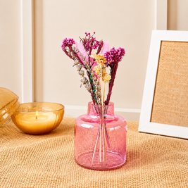 Blush Bloom Pink Vase with Dried Flowers | Decorative Home Décor Vase - https://artecasa.in/