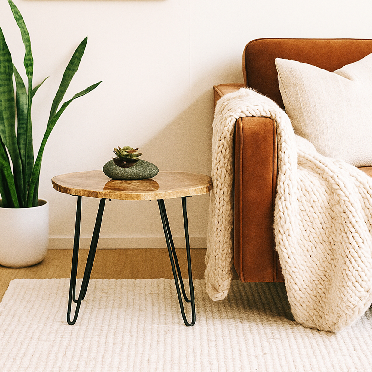 Petrified Wood Side Table