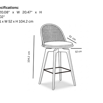 Oka Rattan Swivel Bar Stool