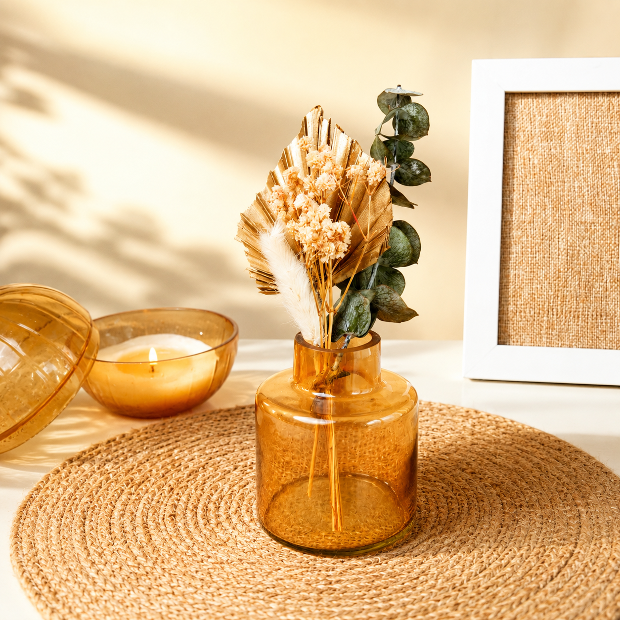 Earth Essence Vase with Dried Flowers | Elegant Home Décor - https://artecasa.in/