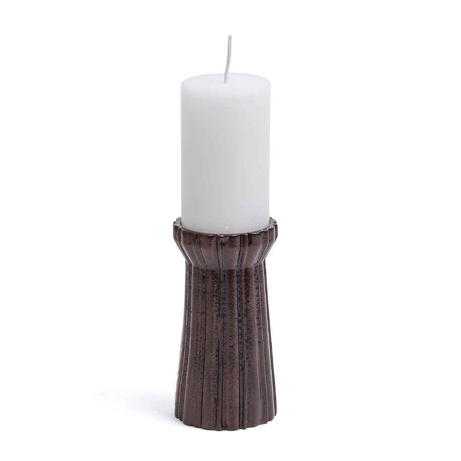 Qutub Copper Candle Stand - set of 4