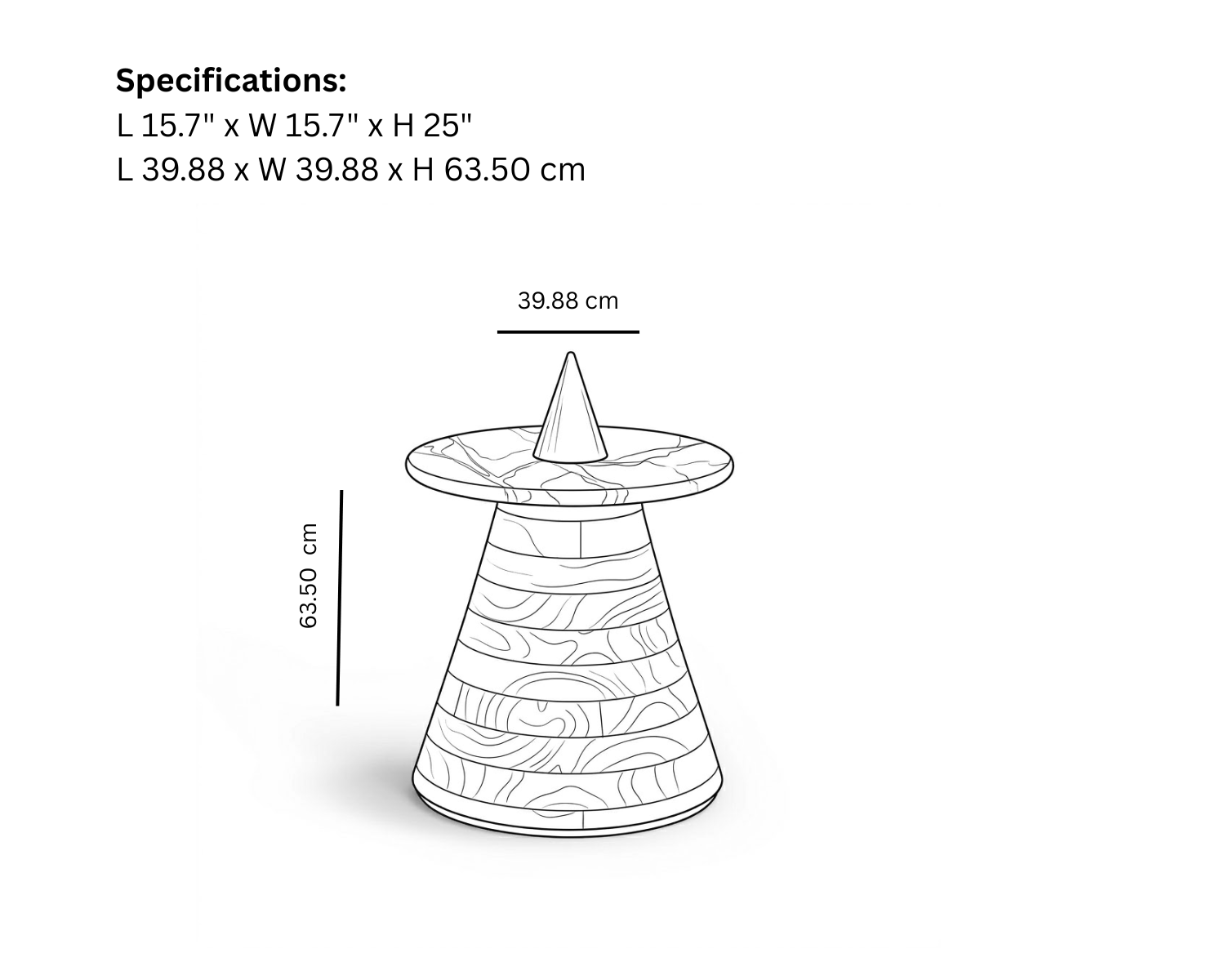 Pyramid table - Statuario
