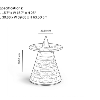 Pyramid table - Statuario