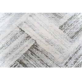 L A N V I N luxury handmade rug by Cherom in soft gray New Zealand wool, modern contemporary design.