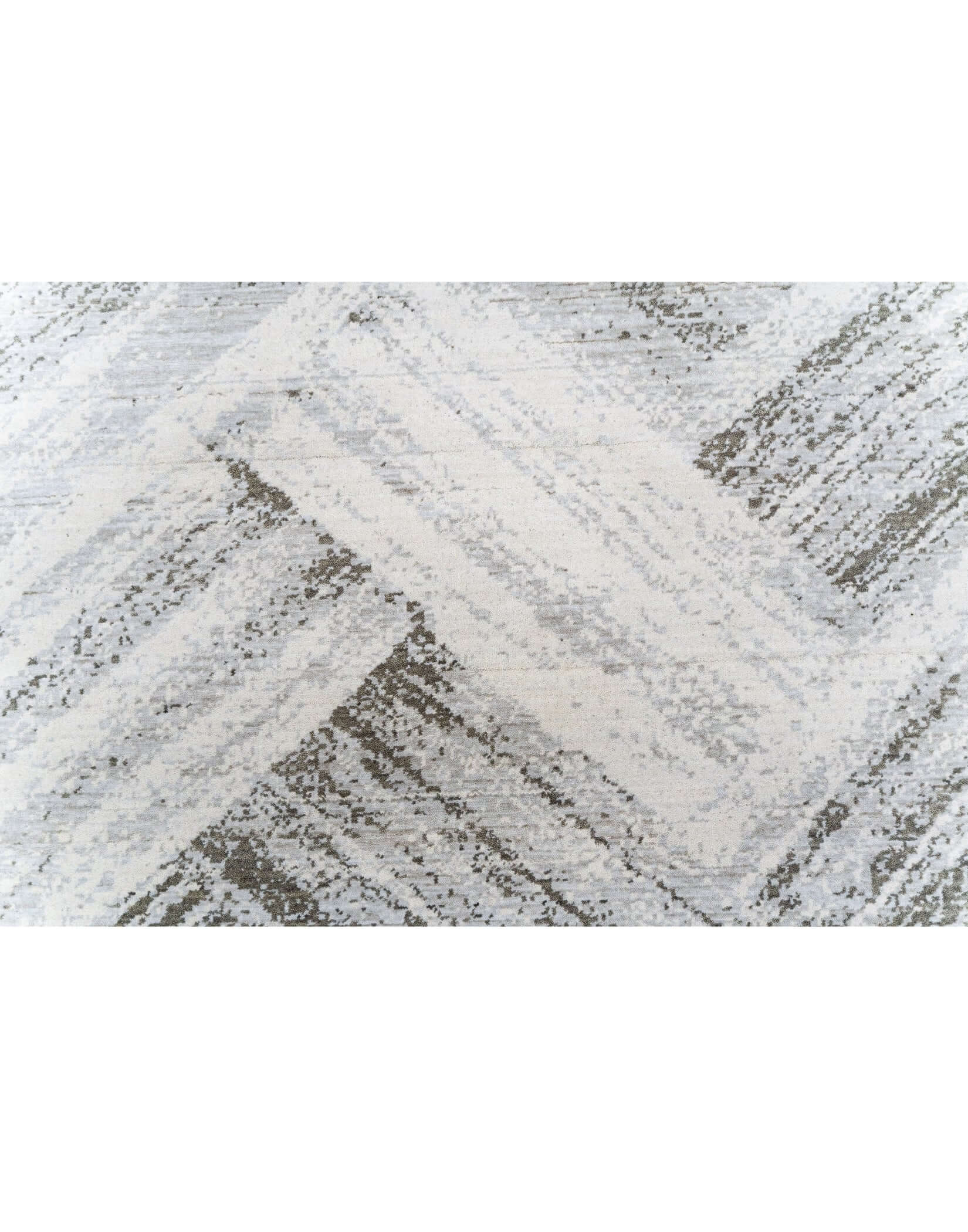 L A N V I N luxury handmade rug by Cherom in soft gray New Zealand wool, modern contemporary design.