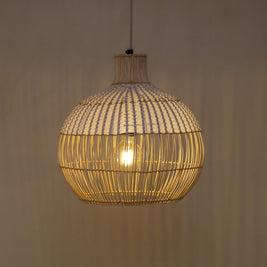 Rattan Radiance: Organic pendant lamp with soft glow.