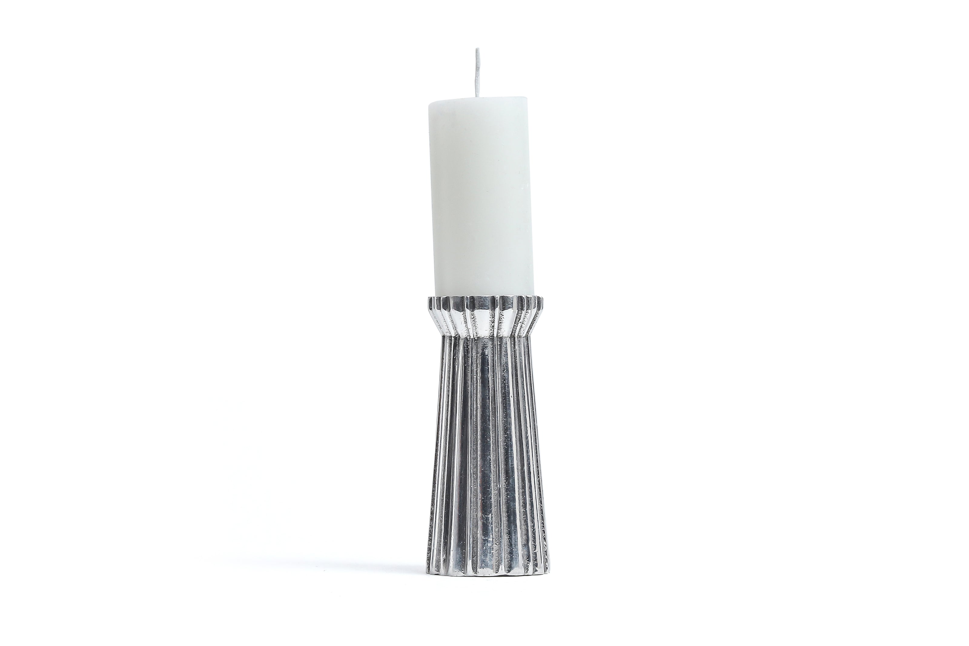 Qutub Silver Candle Stand - L