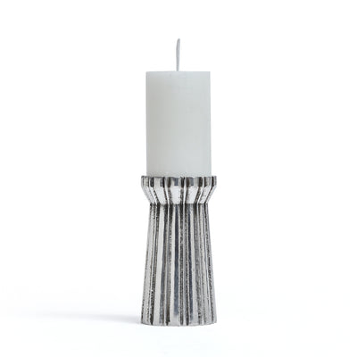 Qutub Silver Candle Stand - M