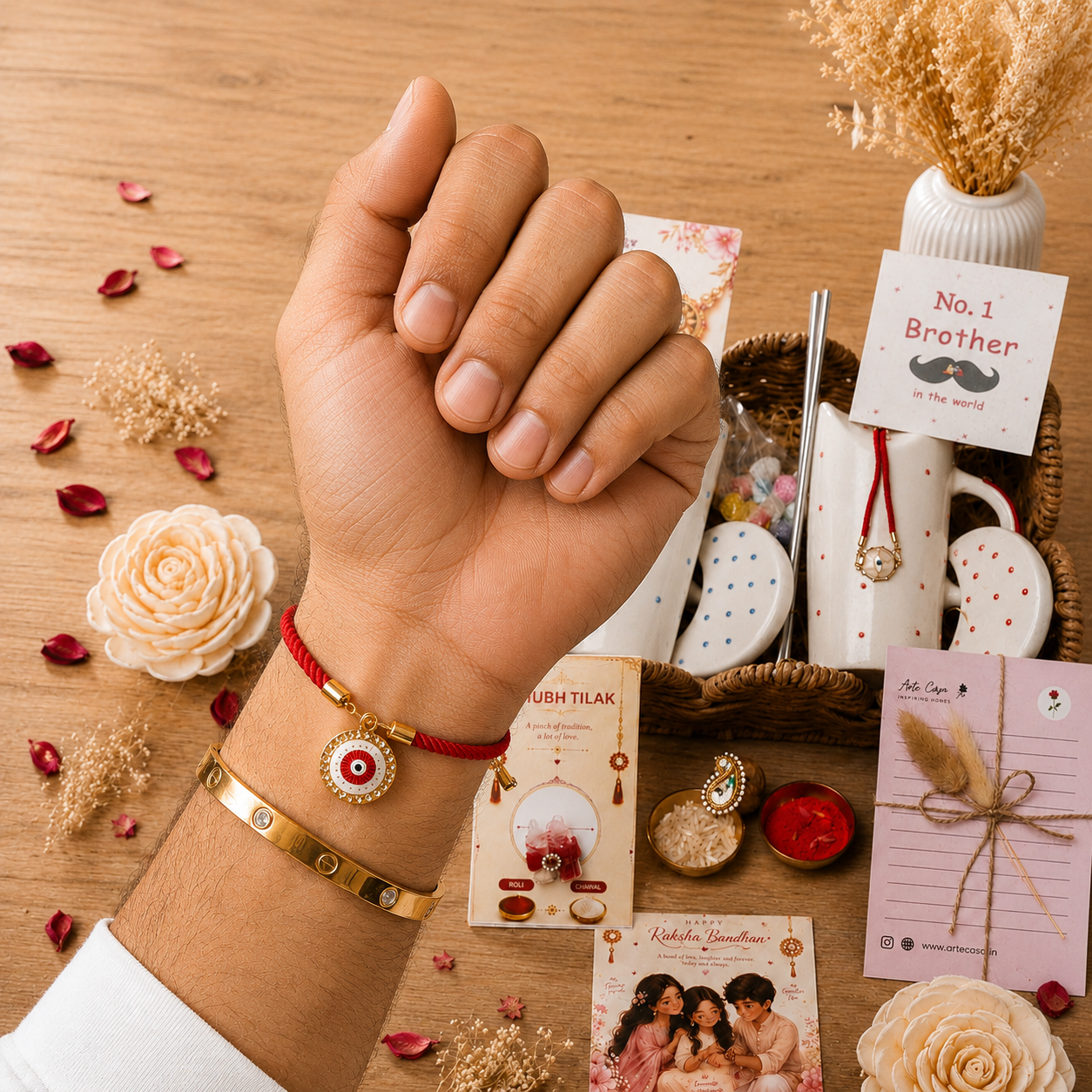 Artecasa Heartfelt Sibling Love Rakhi Hamper - https://artecasa.in/