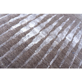 B E R N I N I luxury handmade rug by Cherom in brown wool and bamboo silk.