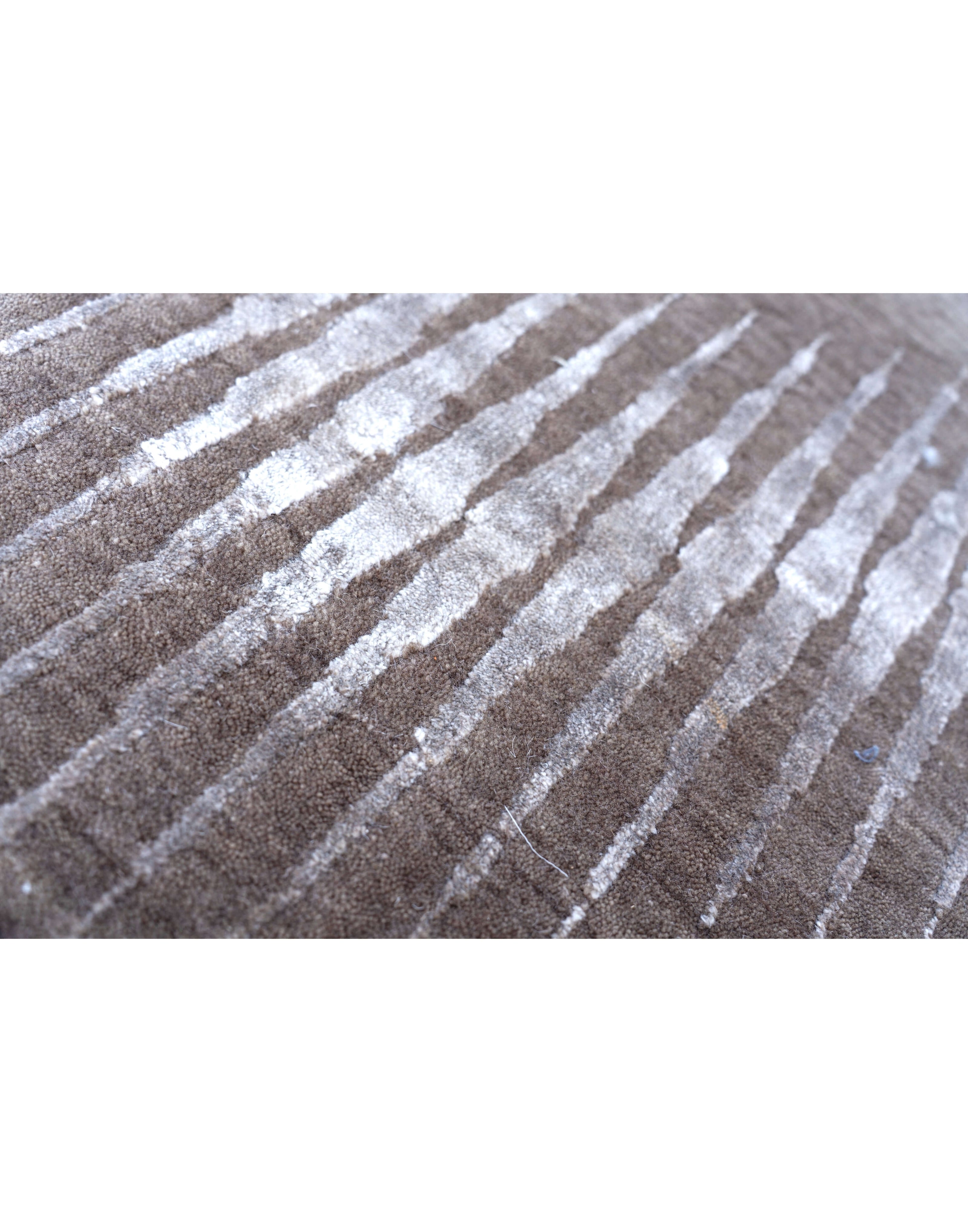B E R N I N I luxury handmade rug by Cherom in brown wool and bamboo silk.
