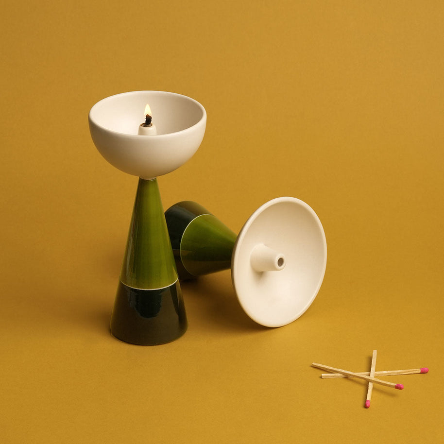 UT Pop - Oil Lamp - Tall [Block Green] - I MEAN DESIGN