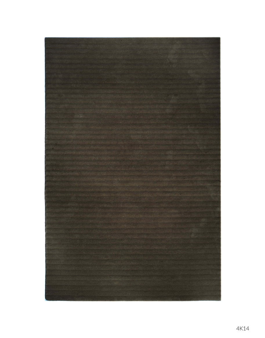 S C U L P T E D - C O R D U O Y luxury handmade rug by Cherom, dark grey New Zealand wool, contemporary design.