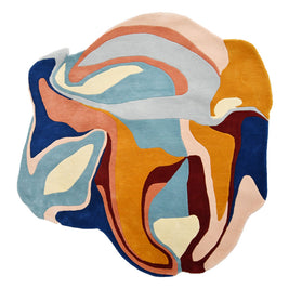 Lava Multicolour NZ Wool 6x6 feet Irregular Rug - I MEAN DESIGN