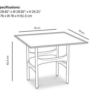 Link Side Table Square 24'' Without Glass Top
