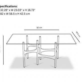 Link Side Table Rectangular 24'' Without Glass Top