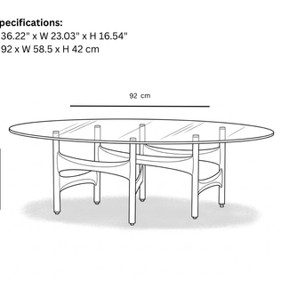 Link Coffee Table 16'' Without Glass Top