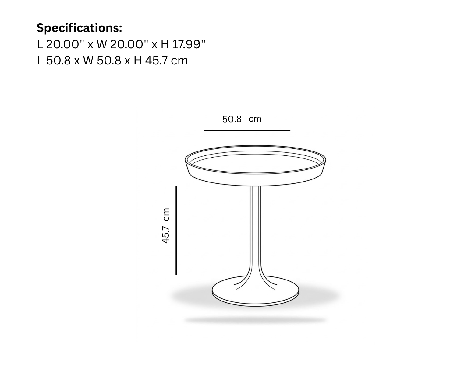 Just Where You Need It Table 20D x 18H