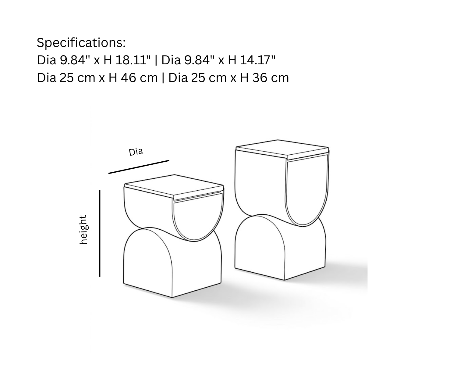 Axial End Tables- Set of 2