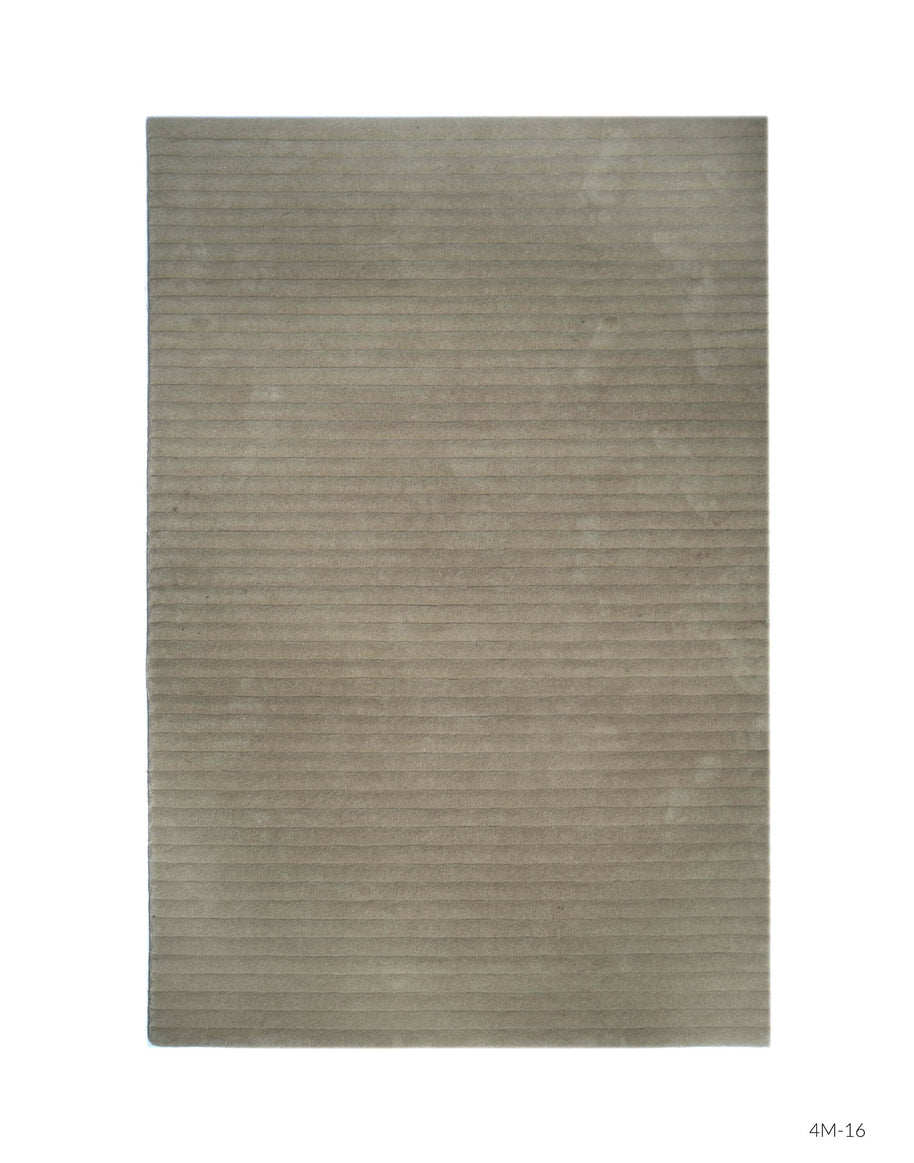 S C U L P T E D - C O R D U R O Y luxury handmade rug by Cherom in soft beige New Zealand wool.
