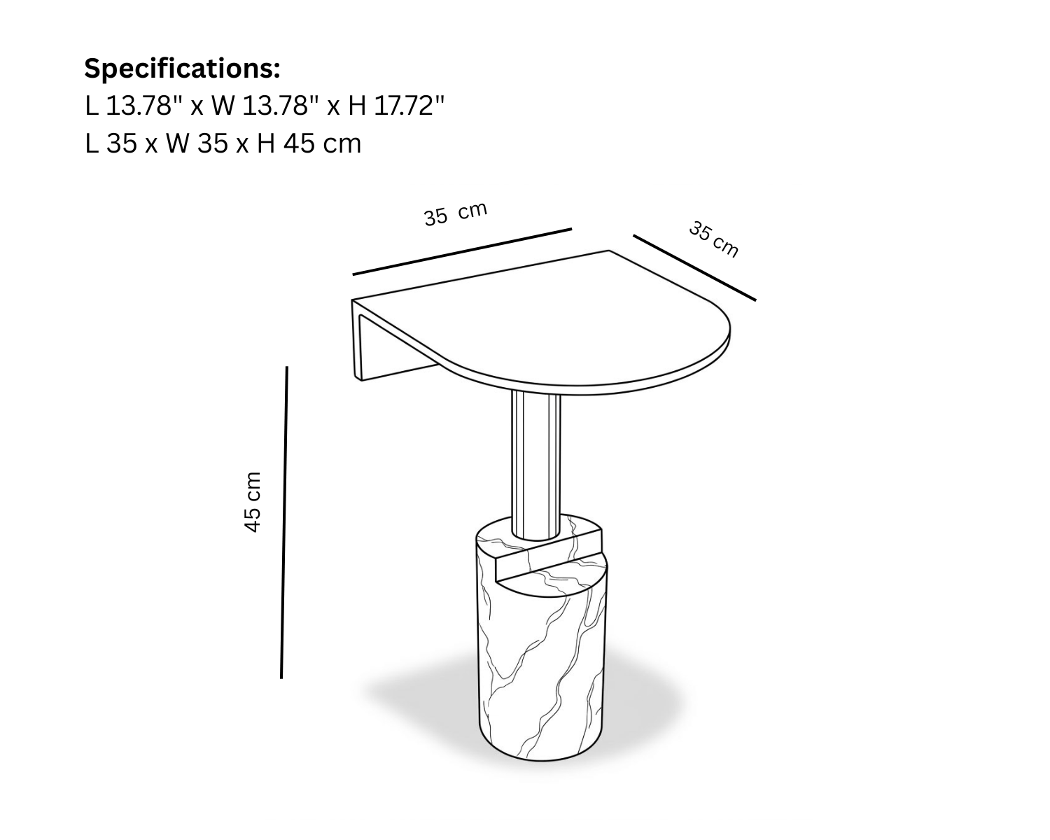 Halved Circular Table