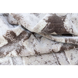 C A Z A D O R luxury handmade rug by Cherom in beige and brown New Zealand wool.