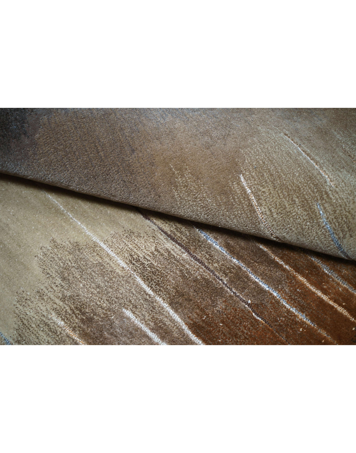 M O N E T luxury handmade rug by Cherom in neutral New Zealand wool ombre design.