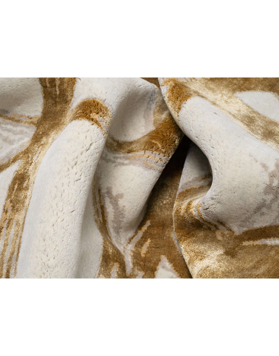 C O R E M luxury handmade rug by Cherom, soft New Zealand wool in modern ivory and brown design.
