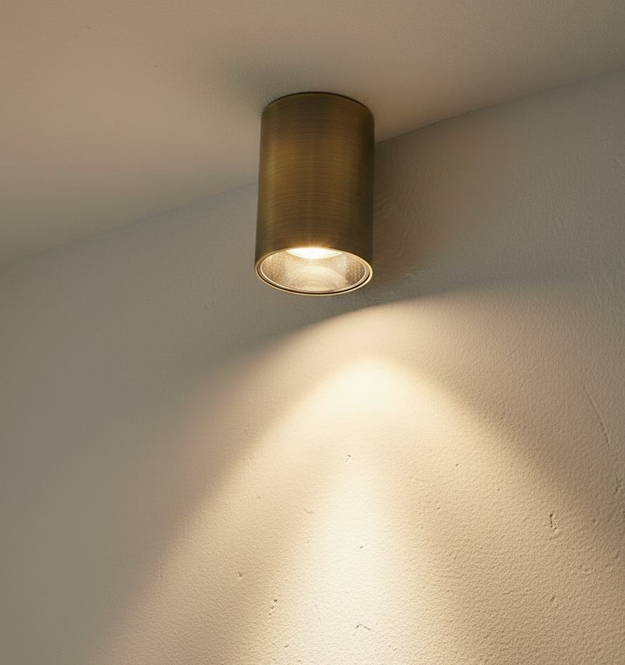 AL114 Antique Brass Finish LED Round Surface Light